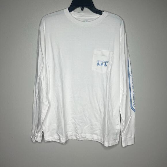 Vineyard Vines Ice Skates Long Sleeve Shirt Men's Size Large Winter Holiday - Picture 1 of 7